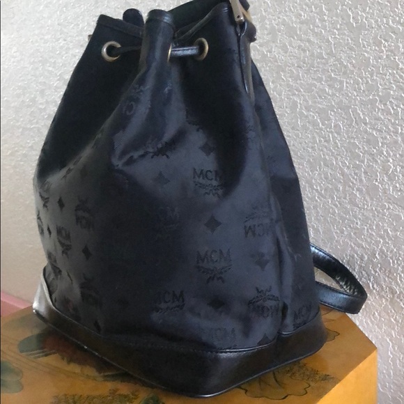 Auth. Vintage MCM Visetos Crossbody Drawstring - Picture 2 of 7